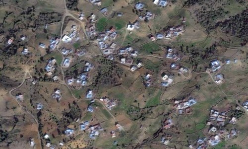 صورة فضائية لدوار تاينزة بجبل ودكة