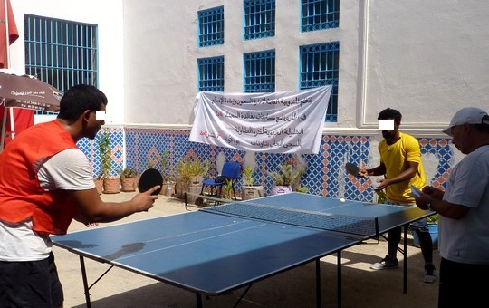 المباراة النهائية التي جمعت بين مشارك من السجن المحلي لتاونات ونظيره عن السجن الملحي لراس الماء