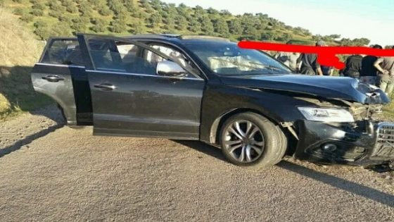 اصطدام دراجة نارية لنقل البضائع بسيارة رباعية الدفع طريق امتيوة بتراب جماعة الزريزر بتاونات