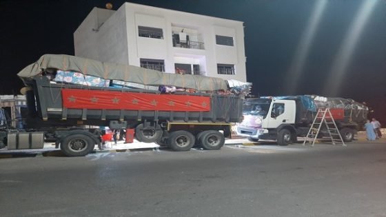 إنطلاق شاحنتين من مدينة تاونات بإشراف جمعية فردوس في اتجاه عمالة أزيلال