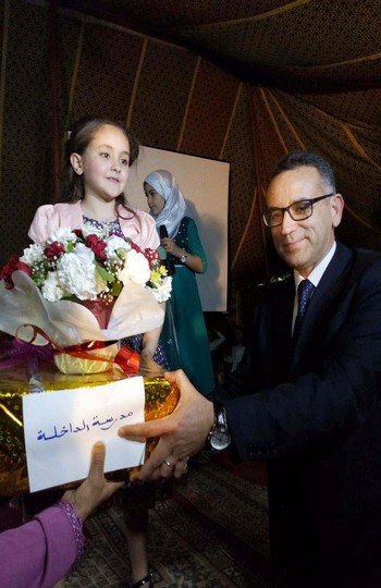 القارئة الأولى بالمغرب، التلميذة مريم أمجون تستقبل استقبال الأبطال بمهد الخيول بتيسة بتاونات