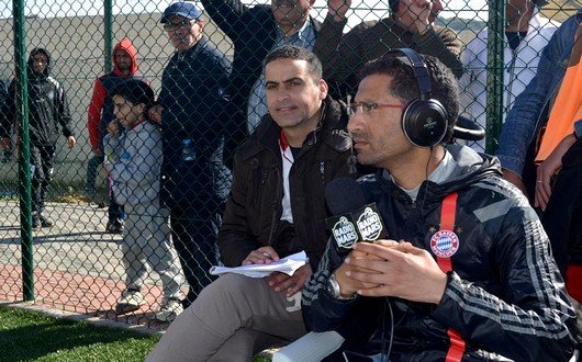الزميل منير فلاح الى جانب الزميل خالد المعمري مراسل Radio Mars