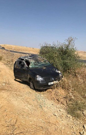 انقلاب سيارة القاضي بالطريق الوطنية تاونات فاس