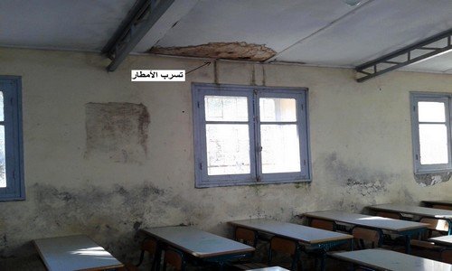 تسرب الأمطار بمؤسسة الصنهاجي
