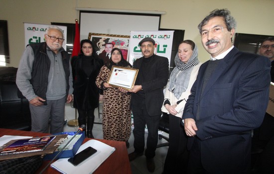 حميد برادة مع بعض المكرمين من طرف صدى تاونات