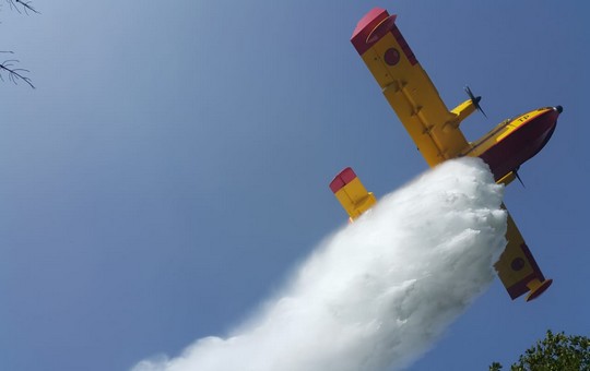 طائرتين تتمكنان من إخماد حريق الذي أتى على 9هكتارات في غابة جبل أغيل بتمزكانة بإقليم تاونات