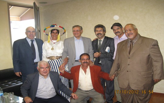 عبد الرحيم فكاهي وبجانبه إدريس الوالي والإعلامي أحمد إفزارن والباحث أحمد  الدهبي