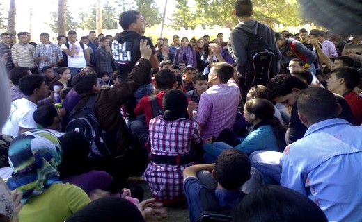 إحتجاج تلاميذ ثانوية الشطيبي بغفساي في السنة الماضية